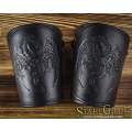 Leather Cuffs Bracers Dragon Scale design: a pair